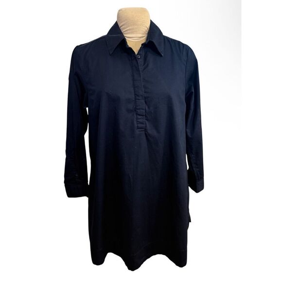 Old Navy Loose Mini Shirt Dress Sz. L Navy Blue Collared Swing Fit Lightweight & - Picture 1 of 8
